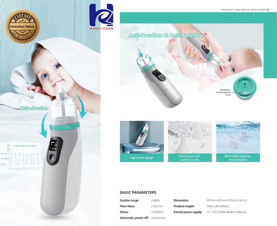 Rechargeable Electric Nose Sucker Electric Silicone Baby Nasal Aspirator 