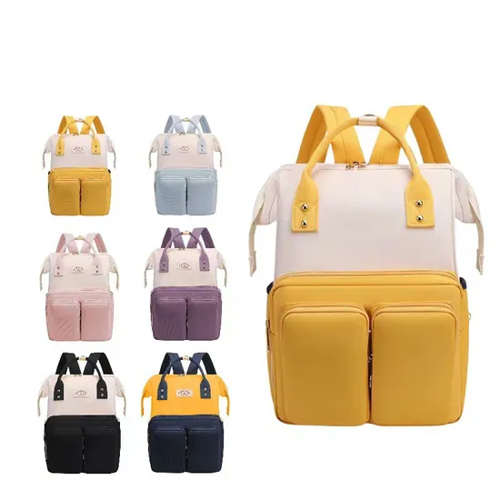 New Fashion Diaper Bags Large Capacity Anti Splashing Double Shoulder Mommy Bag Portable Multifunctional Baby Backpack 