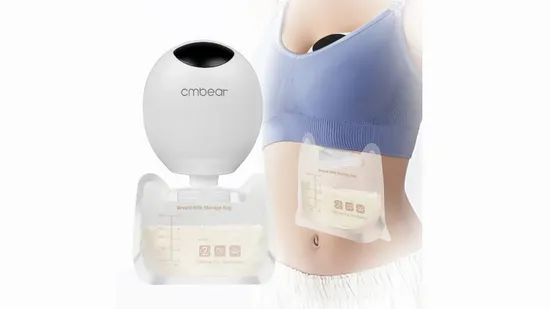 Latest Wearable Electric Breast Pump Hands Free Milk Extractor Baby Bottle with Milk Storage Bag 