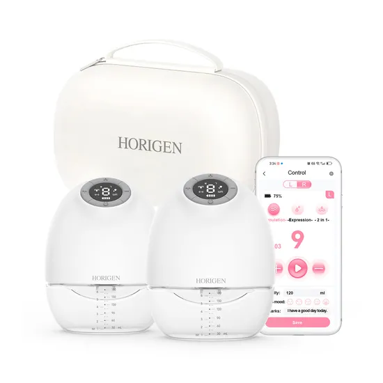 Horigen Handsfree Electric Breast Feeding Pump Double Wearable Breast Pump 
