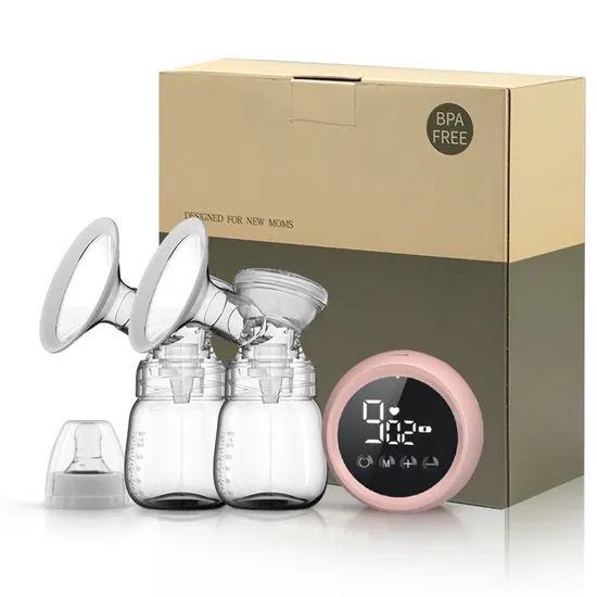 Customized Rechargeable Electric Digital Portable Wireless Baby Silicone Double 9 Grade Breast Pump 