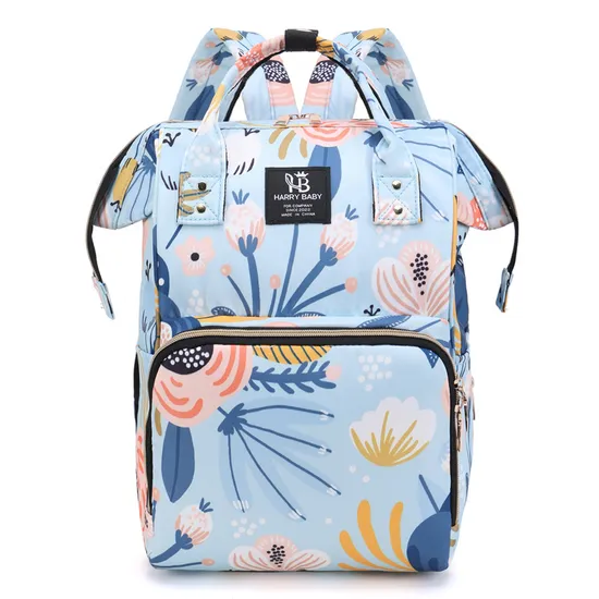 Wholesale New Printed Portable Diaper Bag Large Capacity Travel Mommy Backpack 