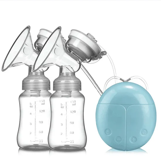 USB Breast Pumps Milk Suck Silicone Baby Double Electric Breast Pump with 4 Sucking Modes 